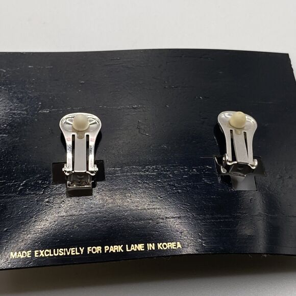 Vintage Park Lane 3 Piece Set Silver Tone Faux Amethyst Ring Sz7 Clip Earrings - Picture 8 of 14